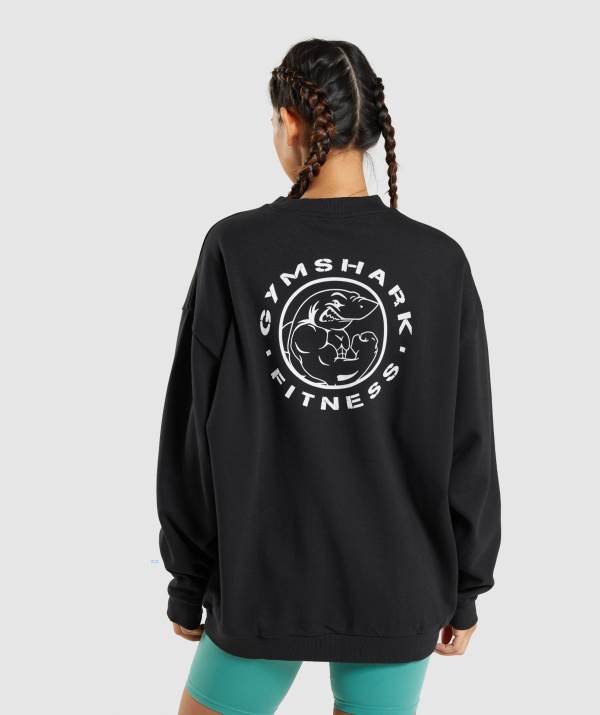Damske Mikiny Gymshark Legacy Graphic Čierne | FR1875649